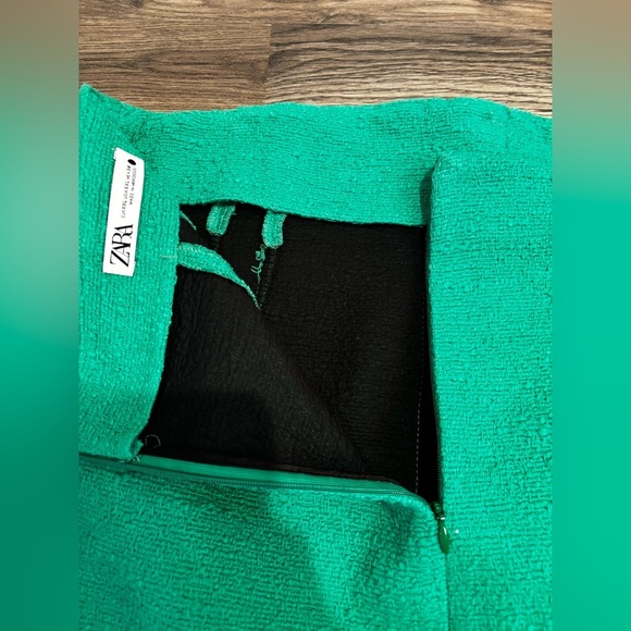 Zara Vibrant Green Pencil Skirt mini short high waste bold luxury Hollywood - Picture 10 of 15